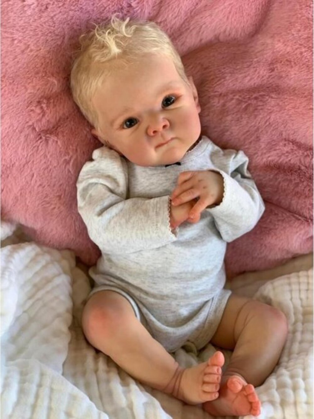 18 Inch Realistic Reborn Baby Girl Doll 3D Painted Skin Full Body Vinyl